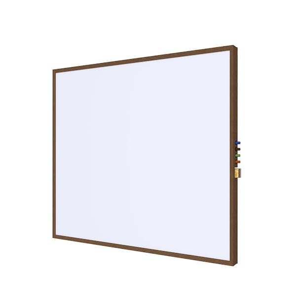 Porcelain Whiteboard, 47.75x47.75, Walnut, Porcelain, 47-3/4", 47-3/4", Walnut